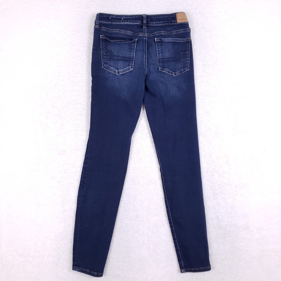 American Eagle Jeggings 10 Long Ne(x)t Level Stretch Dark Wash Skinny Jeans - Picture 10 of 11